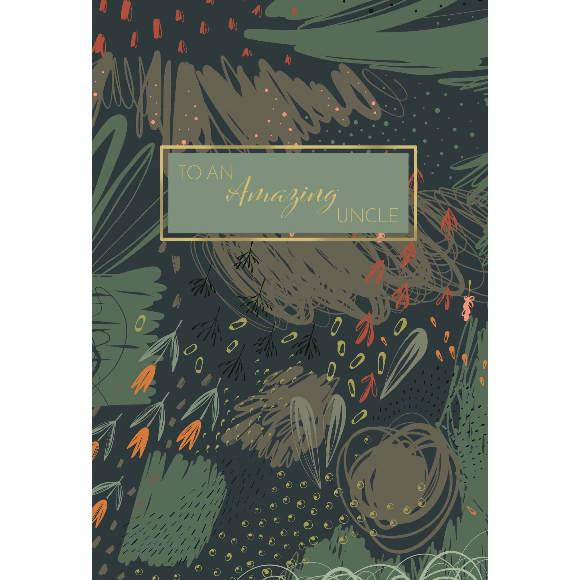 Pictura Doodle Patterns Uncle Birthday Card featuring colorful doodle designs on an everyday greeting card.